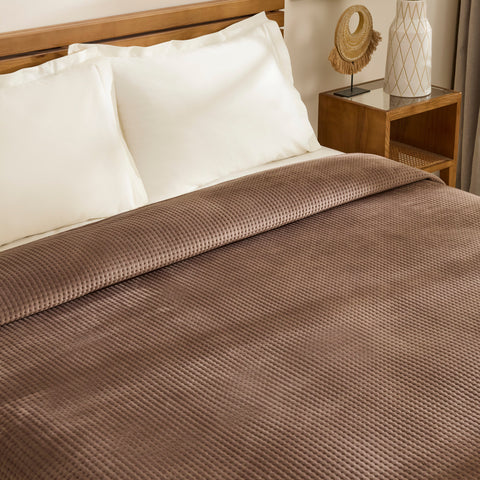 Karaca Chloe Bedspread, Double, Brown