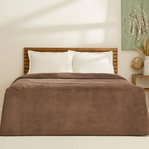 Karaca Chloe Tagesdecke, Einzelbett, Braun