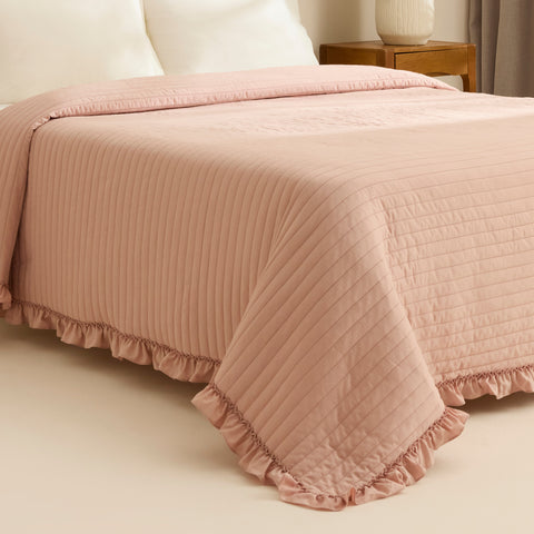 Karaca Freya Tagesdecke, Doppelbett, Puderrosa