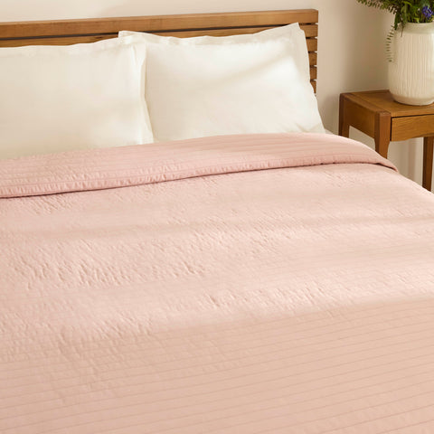 Karaca Freya Tagesdecke, Doppelbett, Puderrosa