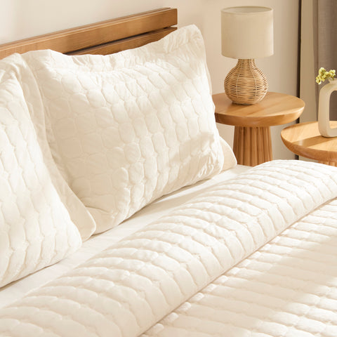 Karaca Alice Tagesdecke-Set, Einzelbett, Creme