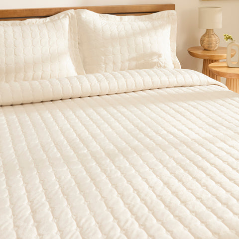 Karaca Alice Tagesdecke-Set, Einzelbett, Creme