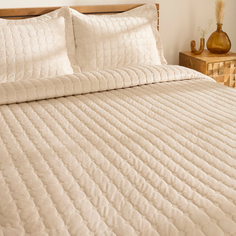 Karaca Alice Tagesdecken-Set, Doppelbett, Beige
