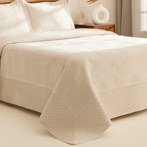 Karaca Lean Tagesdecke, Doppelbett, Ecru