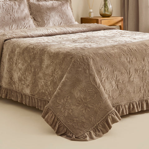 Karaca Audrey Tagesdecke-Set, Doppelbett, Grau