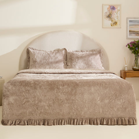 Karaca Audrey Tagesdecke, Einzelbett, Grau