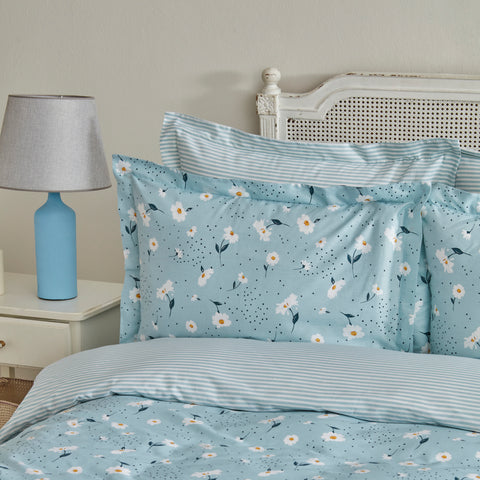 Karaca Daisy 100% Baumwolle Einzelbett Bettwäsche Set, Mint