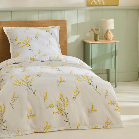Karaca Loretta Renforcé Duvet Cover Set, Single, Yellow