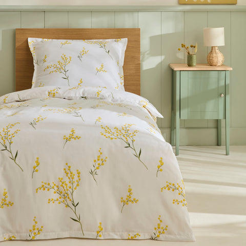 Karaca Loretta Renforcé Duvet Cover Set, Single, Yellow