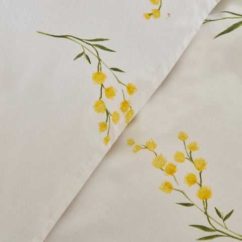Karaca Loretta Renforcé Duvet Cover Set, Single, Yellow