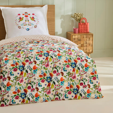 Karaca Parlin Renforcé Bettwäsche-Set, Einzelbett, Fuchsia