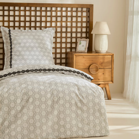 Karaca Rodeni Percale Duvet Cover Set, Black