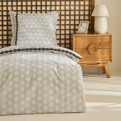 Karaca Rodeni Percale Duvet Cover Set, Black