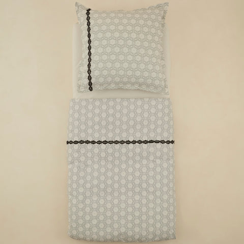 Karaca Rodeni Percale Duvet Cover Set, Black