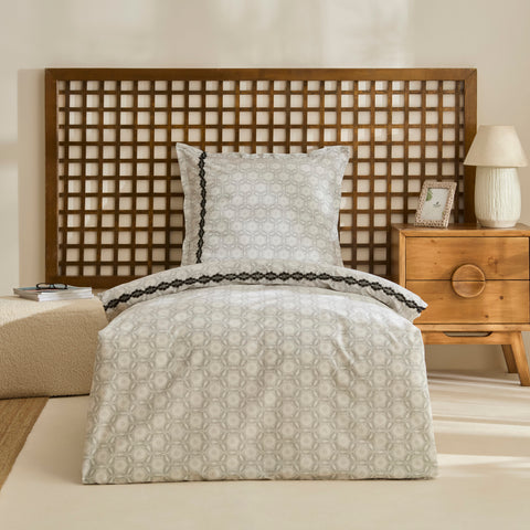 Karaca Rodeni Percale Duvet Cover Set, Black