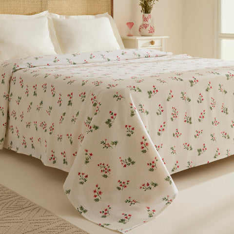 Karaca Silvie 100% Cotton Pique, Double, Red