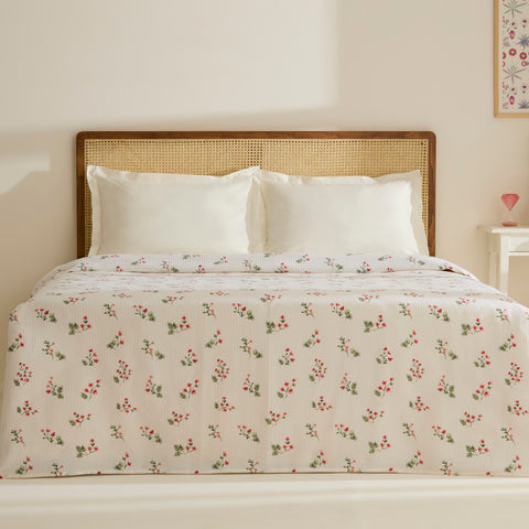 Karaca Silvie 100% Cotton Pique, Double, Red