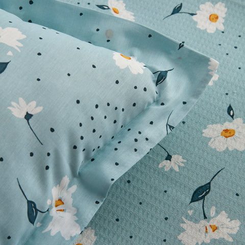 Karaca Daisy %100 Pamuk Çift Kişilik Pike Takımı, Mint
 