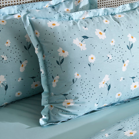 Karaca Daisy 100% Baumwolle Einzelbett Piké-Set, Mint
