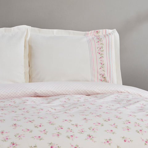 Karaca Glen Çift Kişilik Nevresim Takımı %100 Pamuk Pembe 200x220 Cm