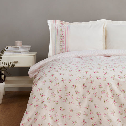 Karaca Glen Çift Kişilik Nevresim Takımı %100 Pamuk Pembe 200x220 Cm