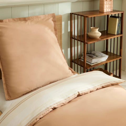 Karaca Vera 100% Turkish Cotton Duvet Cover Set, Single, Beige