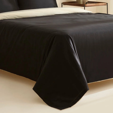 Karaca Marta 100% Turkish Cotton Duvet Cover Set, Double, Black