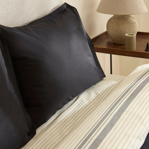 Karaca Marta 100% Turkish Cotton Duvet Cover Set, Double, Black