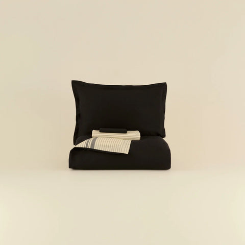 Karaca Marta 100% Turkish Cotton Duvet Cover Set, Double, Black