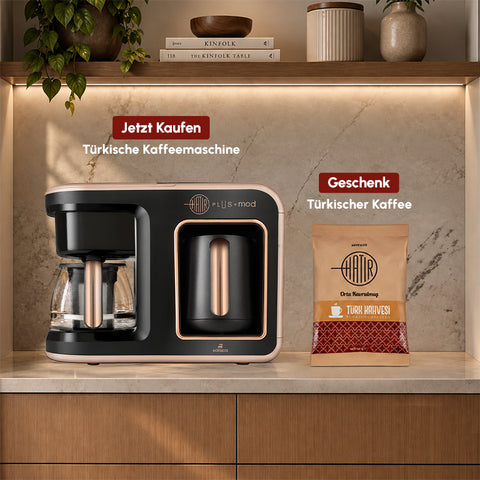 Karaca Hatır Plus Mod 5 in 1 Essential Kaffeemaschine Rosie Braun, 1385W