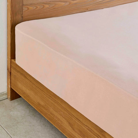 Karaca Home Jersey Fitted Bed Sheet Salmon Pink 100x200 cm + 30 cm Öko-Tex Zertifiziert