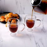 Karaca Double Wall Borosilicate Glass Cup Set Of 2 300 ml with Handle