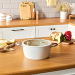 Karaca Swiss Crystal Almond Cream Handle Casserole 20 cm 