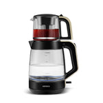 Karaca Glass Tea XL 2in1 Glass Tea Maker and Kettle Cream
 
