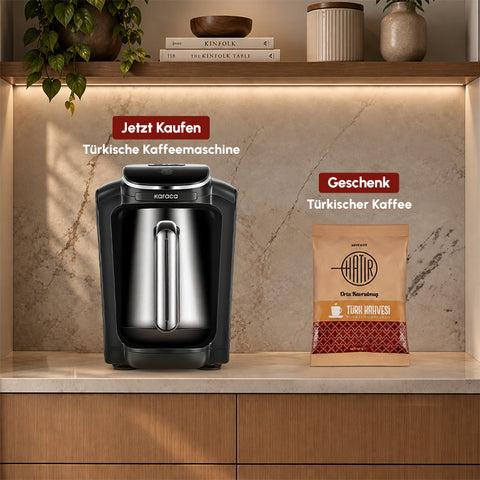 Karaca Hatır Neo Inox türkische Kaffeemaschine mit Edelstahl-Kanne