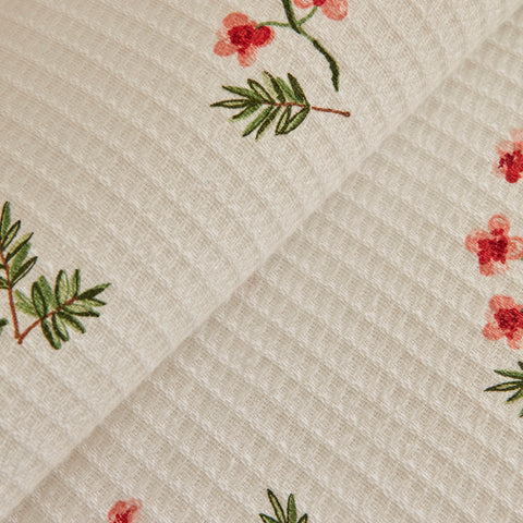 Karaca Silvie 100% Baumwolle Doppelbett-Tagesdecke Set, Rot