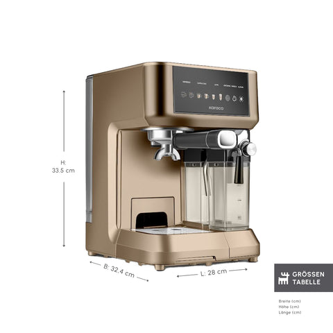 Karaca MyCaffe Barista S10 Entegre Süt Hazneli, Otomatik Espresso, Latte ve Cappuccino Makinesi Walnut Brown