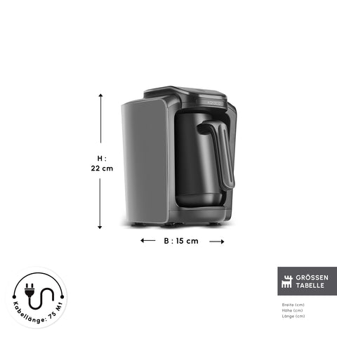 Karaca Hatır Neo Türkische Kaffeemaschine mit Milchzubereitung – Space Grey
