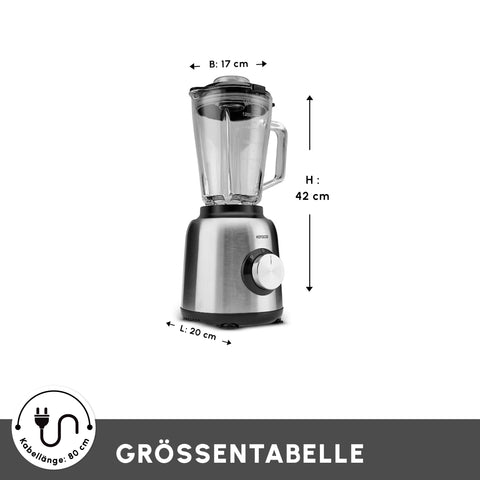 Karaca Inox 1.5 L Glass Jar Inox Smoothie Blender