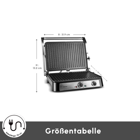 Karaca Inox Toastmate Grill 6 Slice Capacity Time Adjustable Cast Iron Plate Grill and Toaster 2000W
 