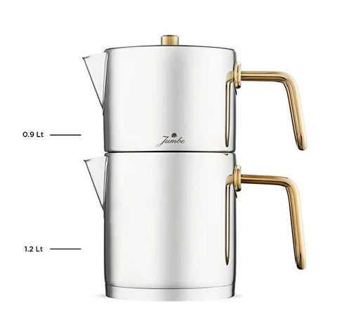Jumbo Metalix Titanium Gold Induction Base Midi Tea Kettle