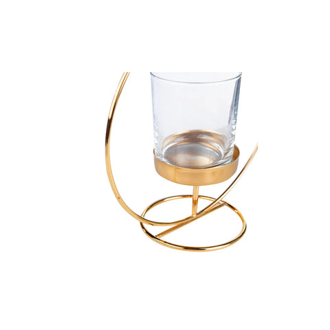 Karaca Home Geometri  2 Piece Candle Holder Gold 10 cm x 19 cm