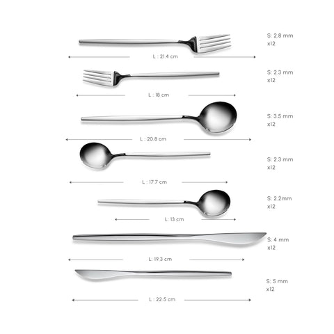 Karaca Orion Platinum 84-Piece Cutlery Set for 12 People

