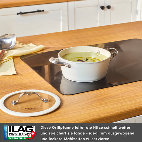 Karaca Swiss Crystal Almond Cream Handle Casserole 20 cm 