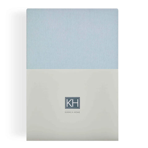 Karaca Home Jersey Spannbettlaken hellblau 160x200 cm + 30 cm Öko-Tex zertifiziert