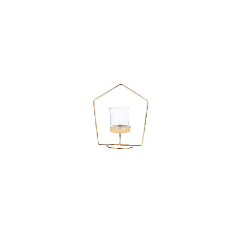 Karaca Home Geometri  2 Piece Candle Holder Gold 10 cm x 19 cm