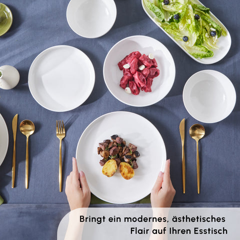 Karaca Streamline Favaro 53-Teiliges 12-Personen Geschirrset Weiß