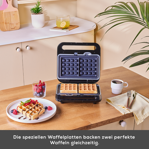 Sandwich- und Waffelmaschine mit 1000W
