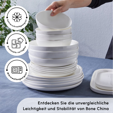 Karaca Streamline Favaro 53-Teiliges 12-Personen Geschirrset Weiß