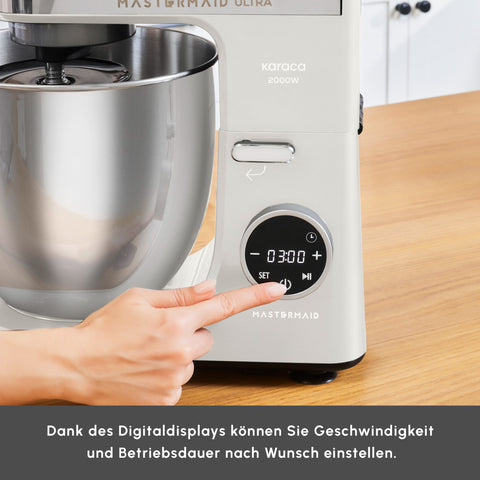 Karaca Mastermaid Chef Ultra D2000W Stand Mixer with Digital Display Starlight 7L